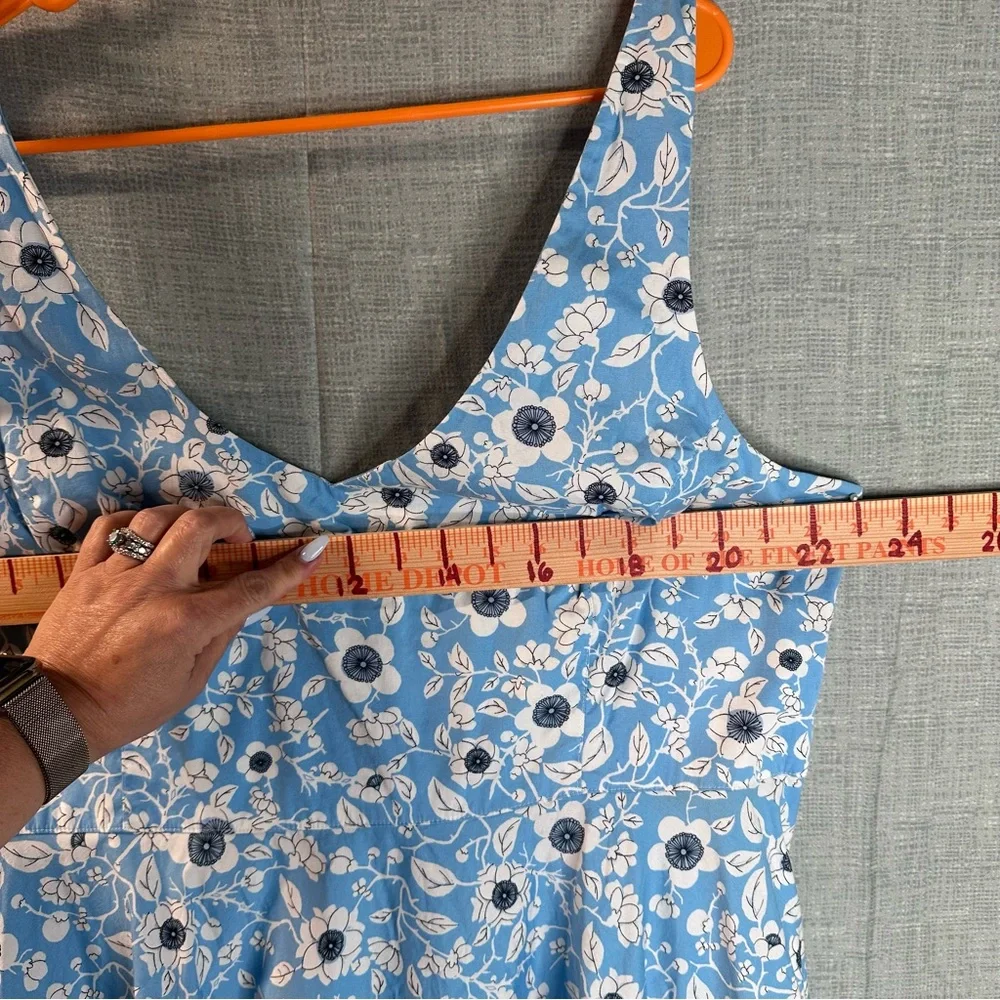 Hell Bunny Blue Floral 50s Retro Swing Dress 4XL Pockets Rockabilly Pinup Swing - Picture 11 of 14